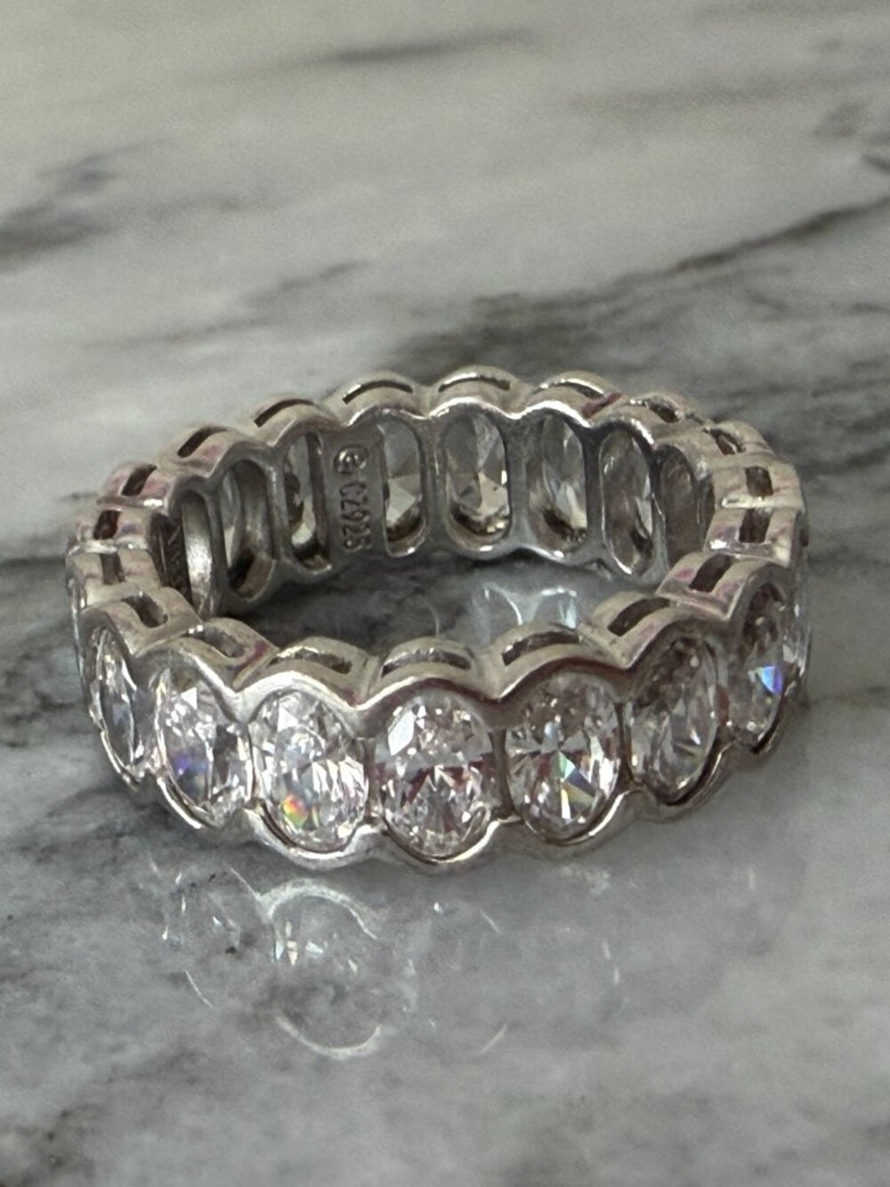 Radiance by Absolute 4.75 ct Sterling Silver Oval Eternity Ring - 5